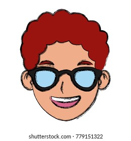 Man with sunglasses face