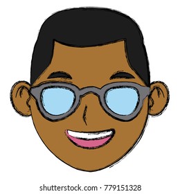 Man with sunglasses face