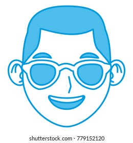 Man with sunglasses face