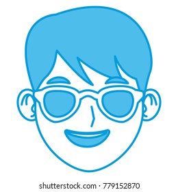 Man with sunglasses face