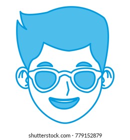 Man with sunglasses face
