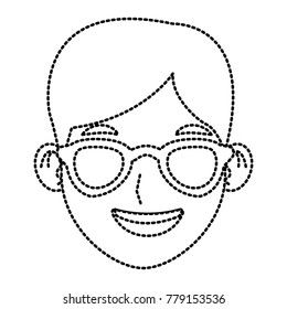 Man with sunglasses face