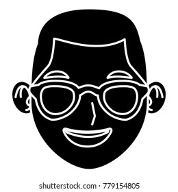 Man with sunglasses face