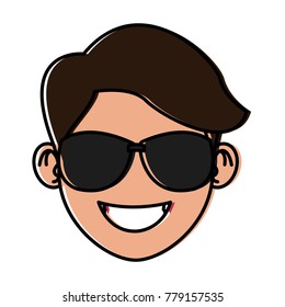 Man with sunglasses face