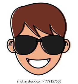 Man with sunglasses face