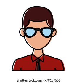 Man with sunglasses face