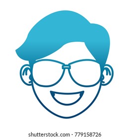 Man with sunglasses face