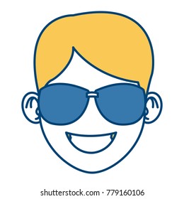 Man with sunglasses face