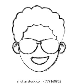 Man with sunglasses face