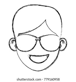 Man with sunglasses face