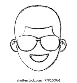 Man with sunglasses face