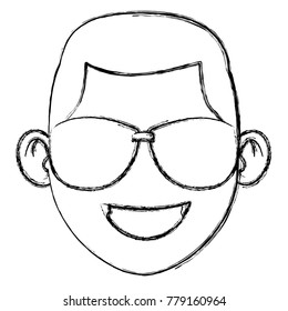 Man with sunglasses face
