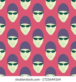 Man with sunglasses, illustration, vector on white background