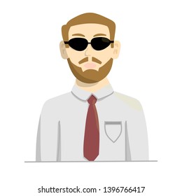 Man in sunglasses. Isolated stock vector flat illustration