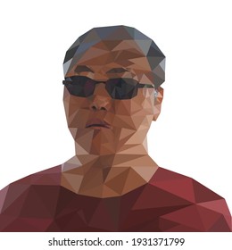 Hombre con gafas de sol de popa baja
