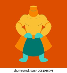 Man superhero . Superhero Standing . Icon in Flat style