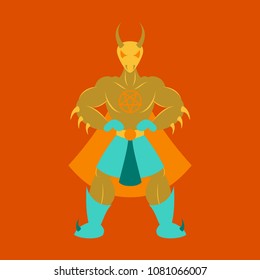 Man superhero . Superhero Standing . Icon in Flat style