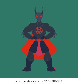 Man superhero . Superhero Standing . Icon in Flat style