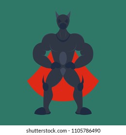 Man superhero . Superhero Standing . Icon in Flat style