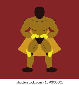 Man superhero . Superhero Standing . Icon in Flat style