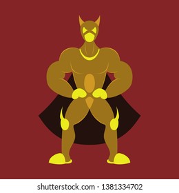 Man superhero . Superhero Standing . Icon in Flat style