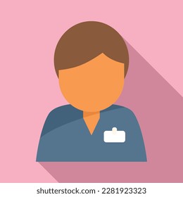 Man support icon flat vector. Service help. Marketing personal