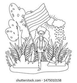 Man supporting lgtbi march design vector illustration