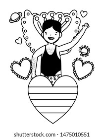 Man supporting lgtbi march design vector illustration