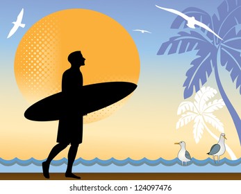 Man with surfboard