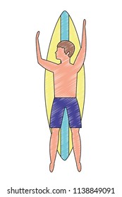 man in surfboard avatar character