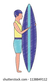 man with surfboard avatar character
