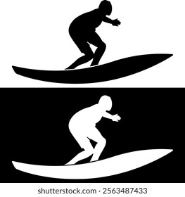 man surfing logo design vector file silhouette