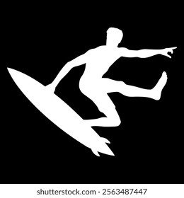 man surfing logo design vector file silhouette