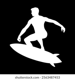 man surfing logo design vector file silhouette