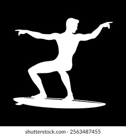 man surfing logo design vector file silhouette