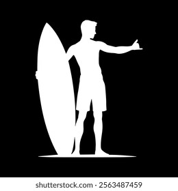 man surfing logo design vector file silhouette