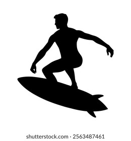 man surfing logo design vector file silhouette