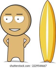 El hombre está surfeando. Hombre con tabla de surf. 
