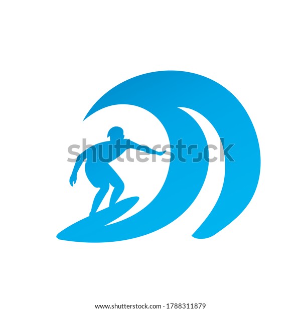 Man Surfing Wave Silhouette Vector Design Stock Vector (Royalty Free ...