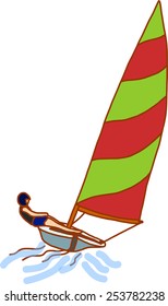 A man surfing the wind