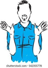 man surprise gesture illustration