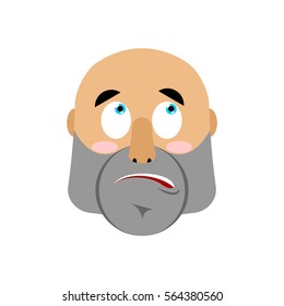 Man surprising Emoji. Men face surprise emotion isolated
