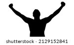 Man surrendering with both hands raised in air, man raising both hands silhouette

