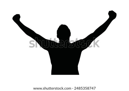 Man surrendering with both hands raised in air, man raising both hands silhouette
