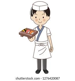 man sushi chef,Japanese sushi chef.