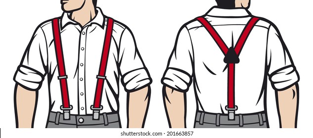 man with suspenders