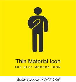 Man swearing bright yellow material minimal icon or logo design