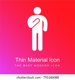 Man swearing red and pink gradient material white icon minimal design
