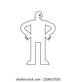 Man swears and waves his fists. Getting ready for battle. Aggressive hater