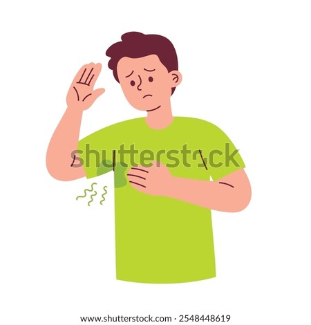 Man with Sweaty Armpits Illustration